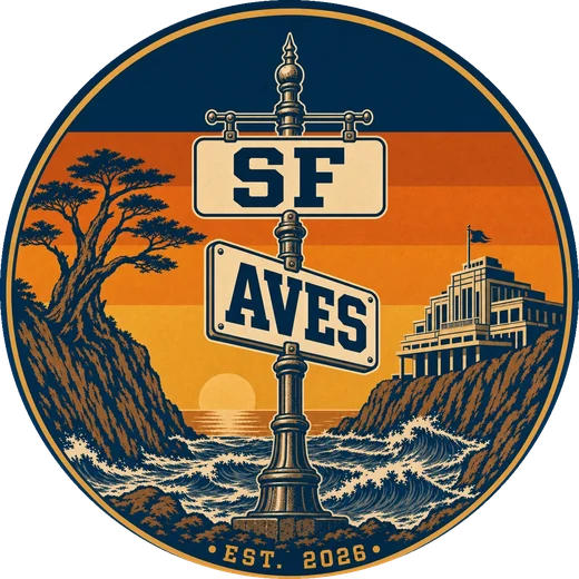 SF AVES Youth Basketball badge — The Avenues, San Francisco